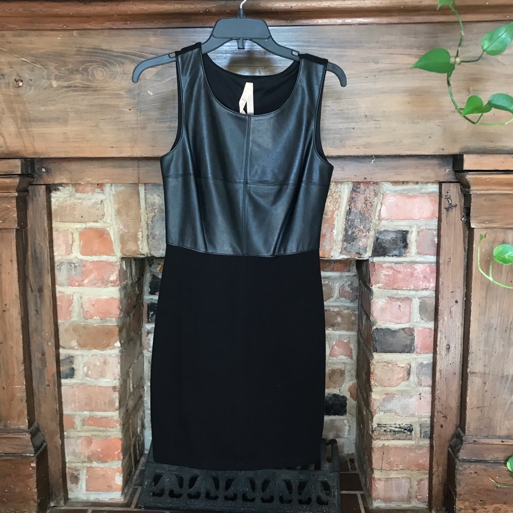 Fitted leather front dress Bailey 44